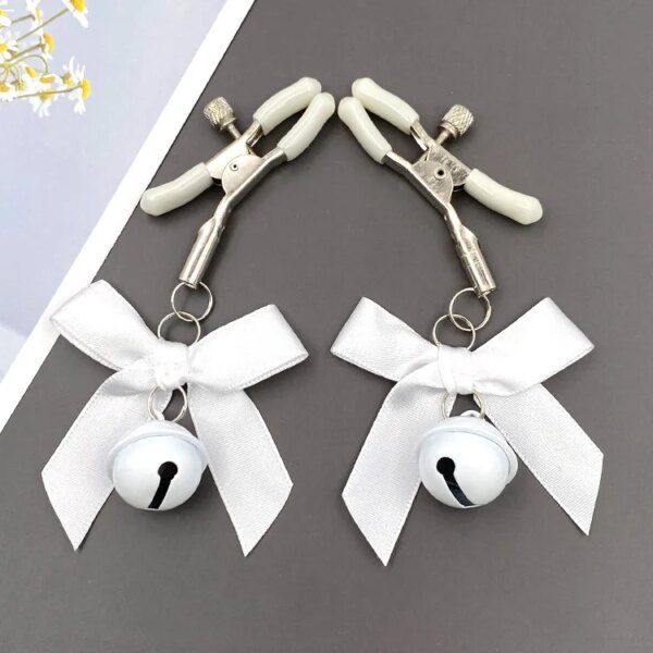 4 Colors Sexy Bow Adjustable Nipple Clamp Breast Bdsm Small Bell Adult Fetish Flirting Teasing Sex Toys For Couples