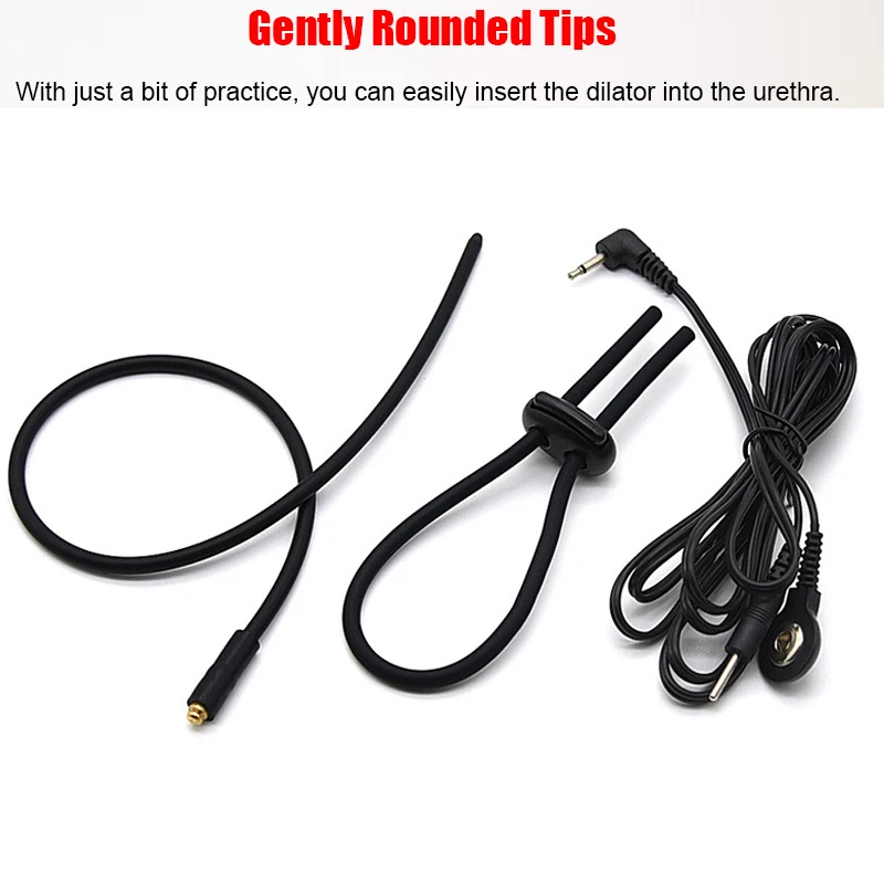 SM Electric Shock Penis Plug Ring Urethral Sounding Tube Dilator E-stim Prostate Medical Probe Urinary Man Gay Sex Toy Accessory