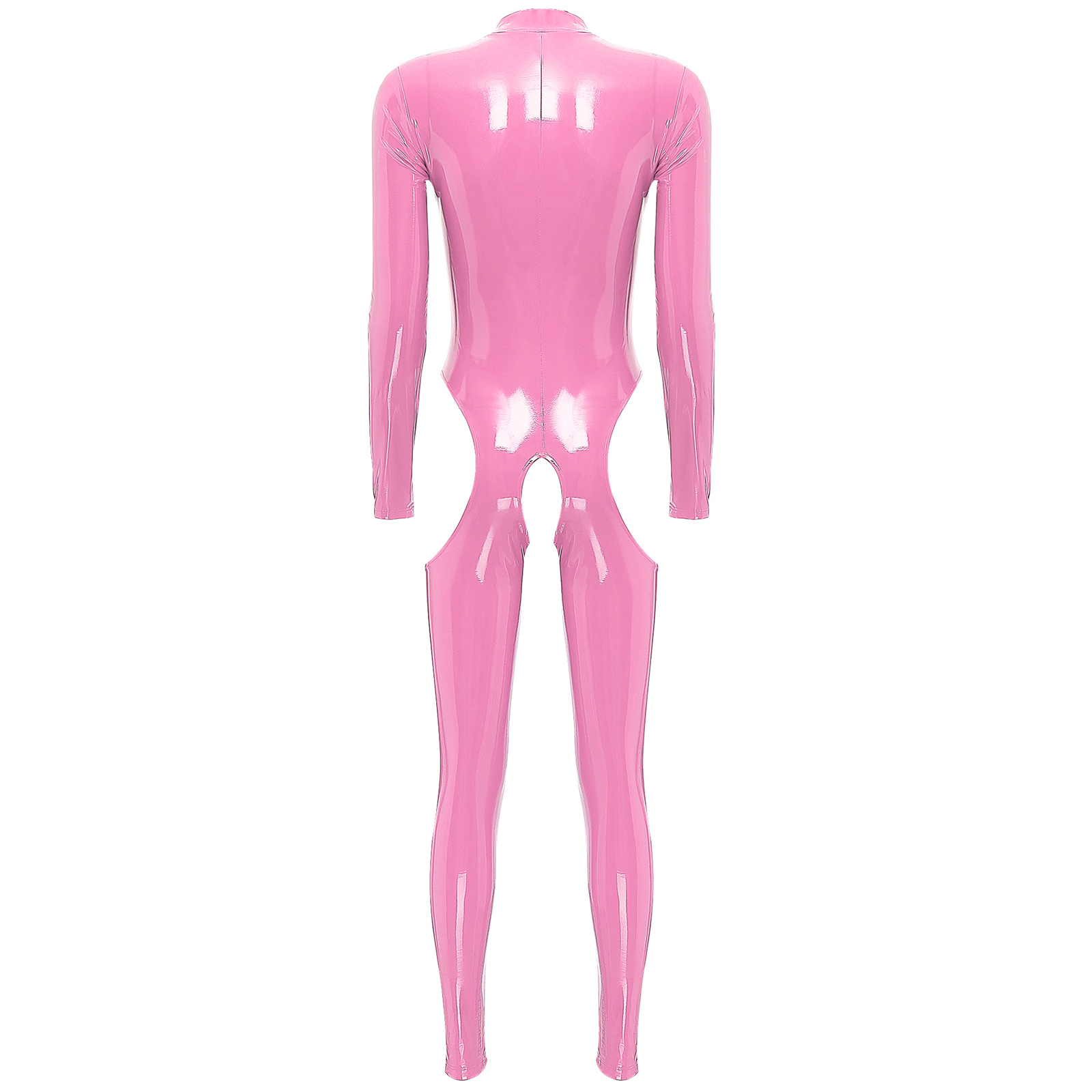 Women Sexy Hollow Out Latex Catsuit Leather Porn Open Crotch Party Costume Lingerie Full Bodysuit Night Rave Clubwear Overalls