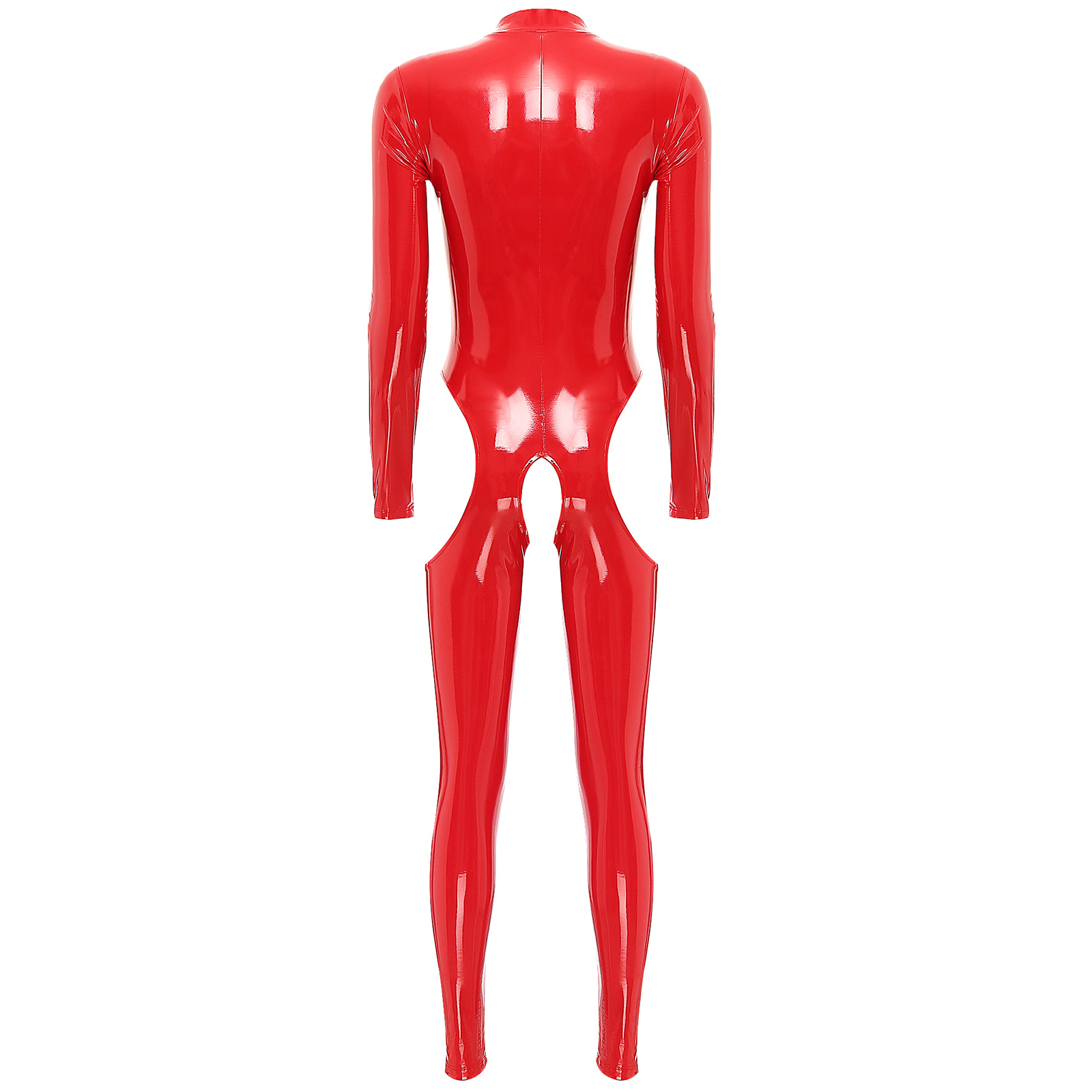 Women Sexy Hollow Out Latex Catsuit Leather Porn Open Crotch Party Costume Lingerie Full Bodysuit Night Rave Clubwear Overalls