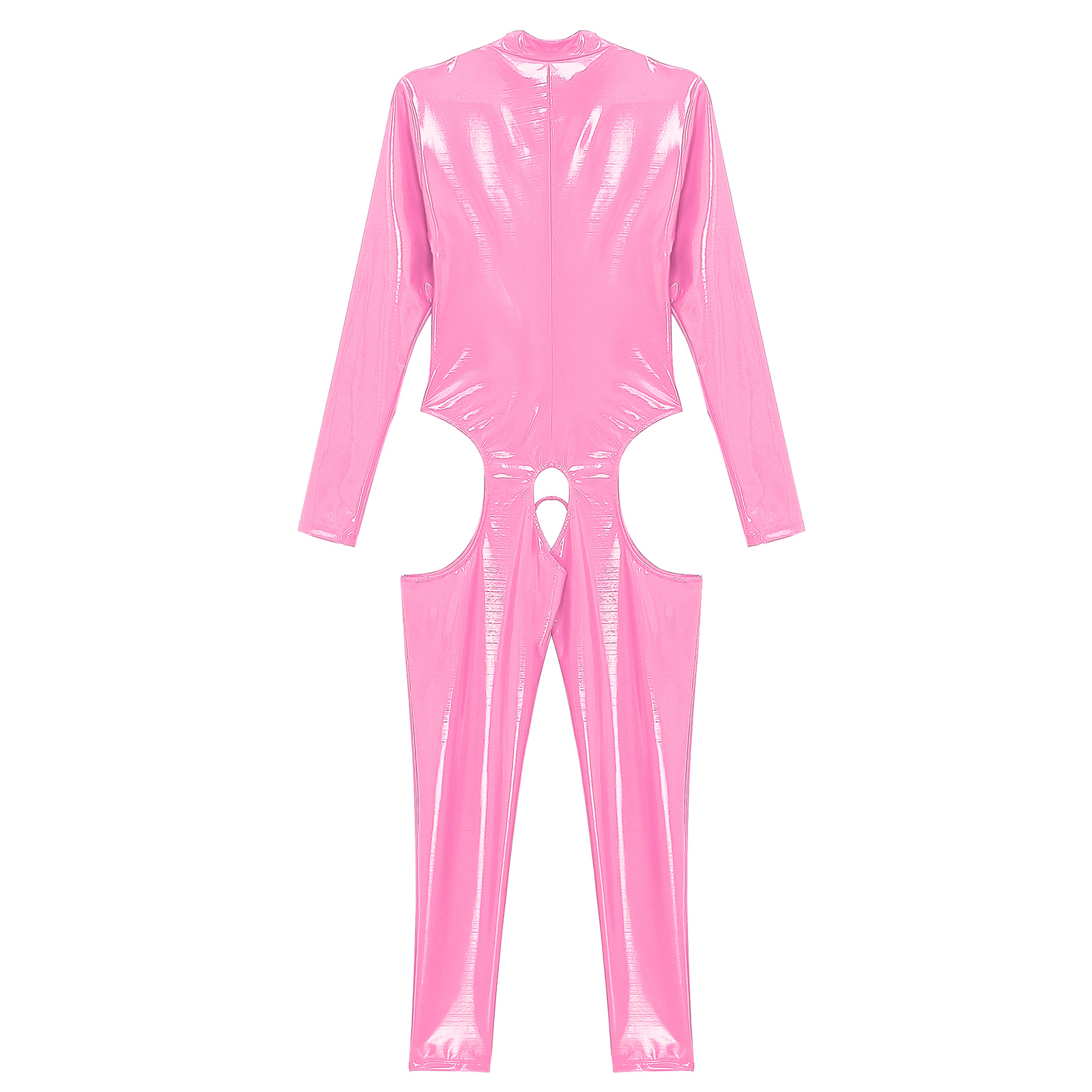 Women Sexy Hollow Out Latex Catsuit Leather Porn Open Crotch Party Costume Lingerie Full Bodysuit Night Rave Clubwear Overalls