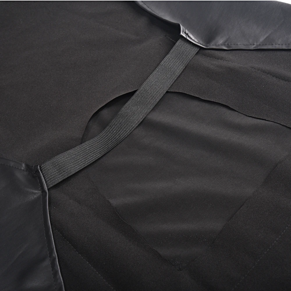 Black Faux Leather Mens Open Crotch Sex Porn Apron Panties Underwear Male Sexy Lingerie Night Clubwear Cosplay Erotic Costume