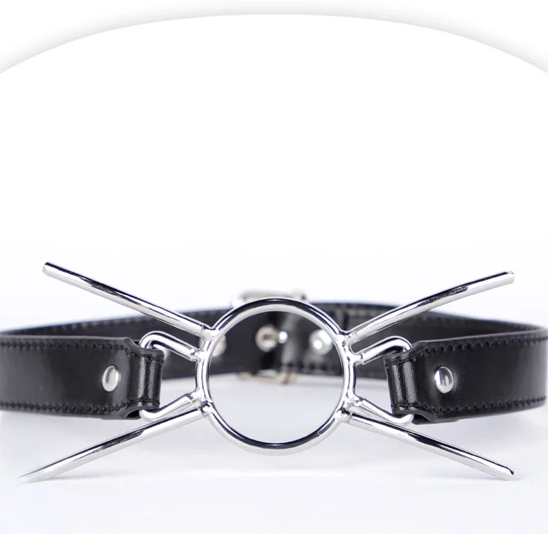 New Oral Fixation PU Leather Bondage Mouth Gag Spider X Style Flirting O Rings Open Mouth Gag Adult Games Sex Toys For Women Men