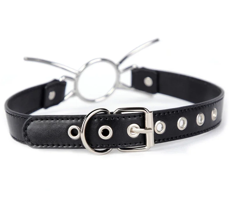 New Oral Fixation PU Leather Bondage Mouth Gag Spider X Style Flirting O Rings Open Mouth Gag Adult Games Sex Toys For Women Men