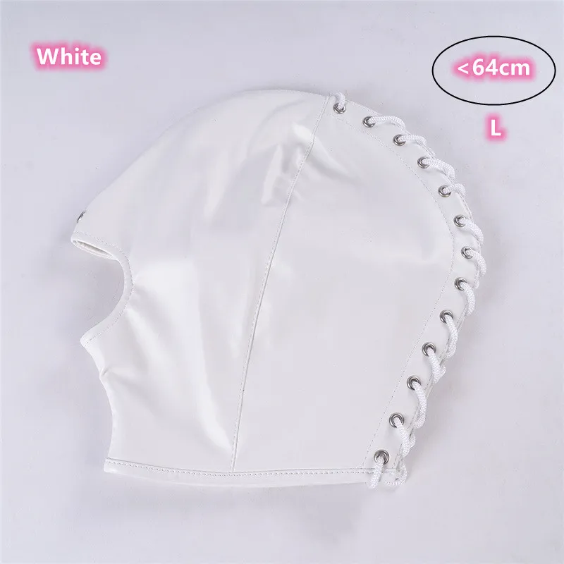 Open Mouth Slave Sex Party Mask for Women Men SM Leather Hood Blindfold Head Harness Mask Bdsm Bondage Fetish Erotic Tool Adult