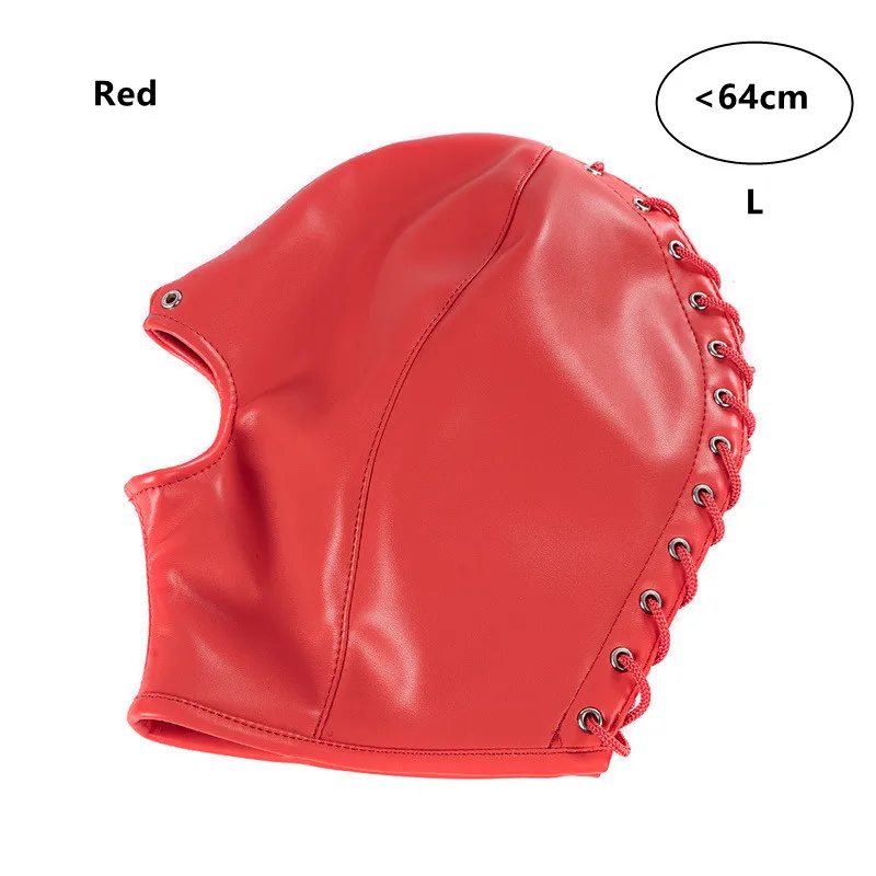 Open Mouth Slave Sex Party Mask for Women Men SM Leather Hood Blindfold Head Harness Mask Bdsm Bondage Fetish Erotic Tool Adult