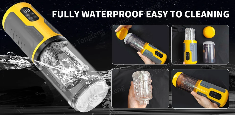 IPX7 LED Automatic Male Masturbator Cup 7 Sucking Rotating Licking Thusting Modes Pocket Pussy Stroker Blowjob Sex Toys For Men