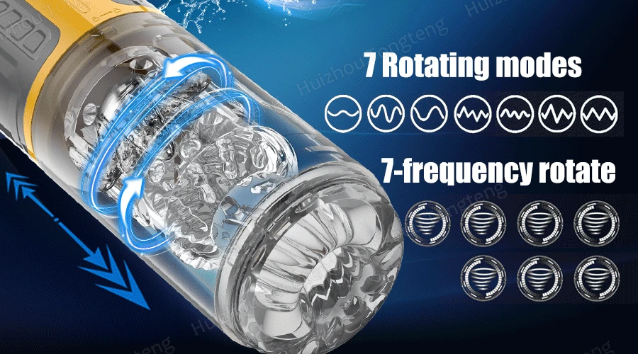 IPX7 LED Automatic Male Masturbator Cup 7 Sucking Rotating Licking Thusting Modes Pocket Pussy Stroker Blowjob Sex Toys For Men