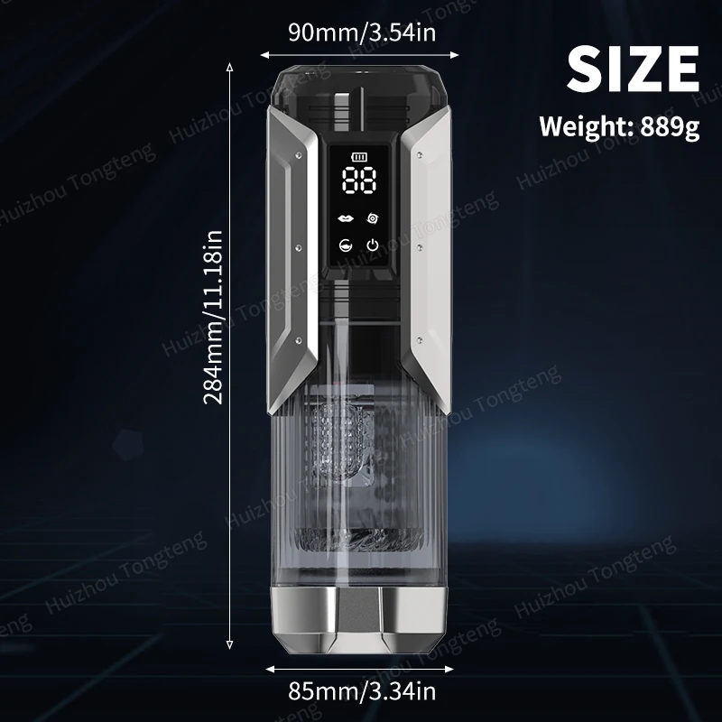 IPX7 LED Automatic Male Masturbator Cup 7 Sucking Rotating Licking Thusting Modes Pocket Pussy Stroker Blowjob Sex Toys For Men