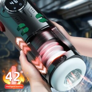 Telescopic Sucking Heated Masturbator Cup Vagina Masturbation Blowjob Adults Sex Toys for Men Male Piston Automatic Mastubator