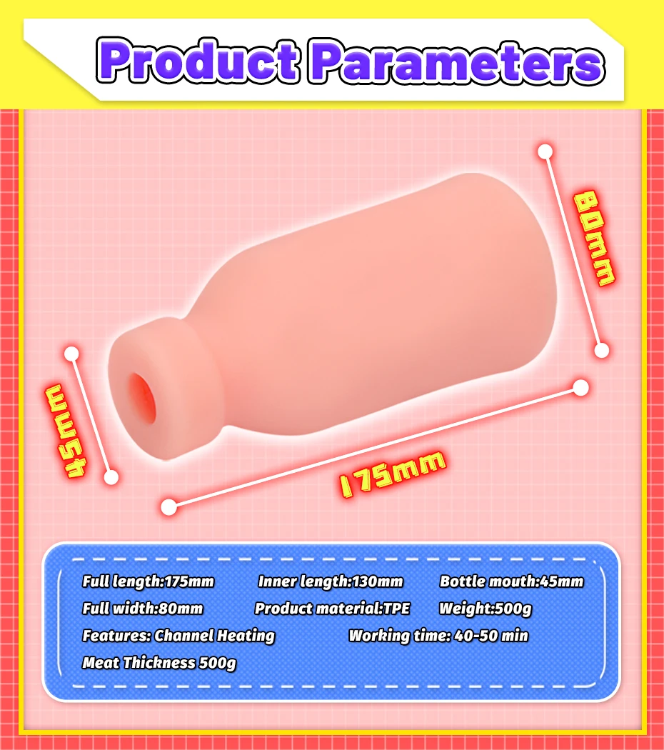 New Milk Bottle Male Masturbator for Men Manual masturbation Pussy Masturbation Cup Real Vaginal Suction Onahole Anime Toys