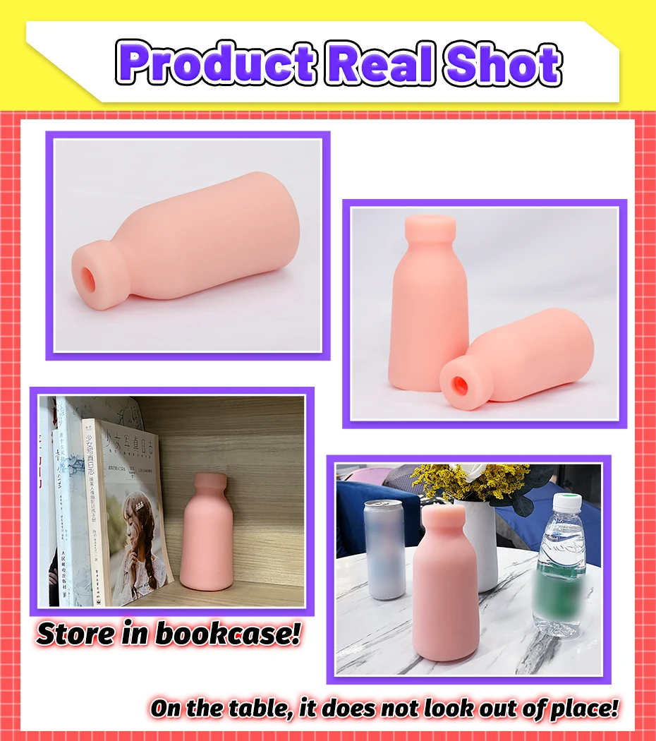New Milk Bottle Male Masturbator for Men Manual masturbation Pussy Masturbation Cup Real Vaginal Suction Onahole Anime Toys