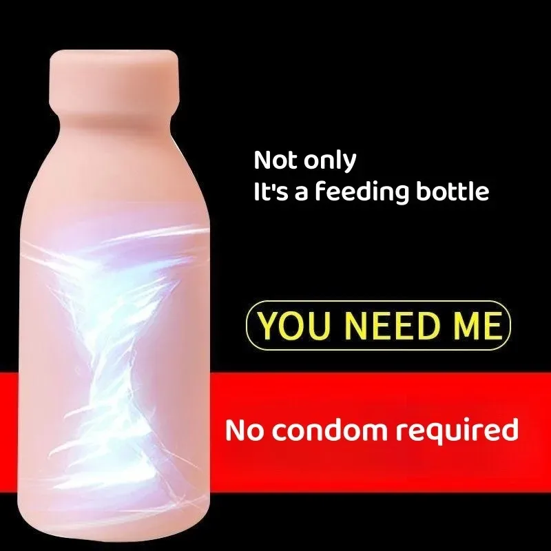 New Milk Bottle Male Masturbator for Men Manual masturbation Pussy Masturbation Cup Real Vaginal Suction Onahole Anime Toys