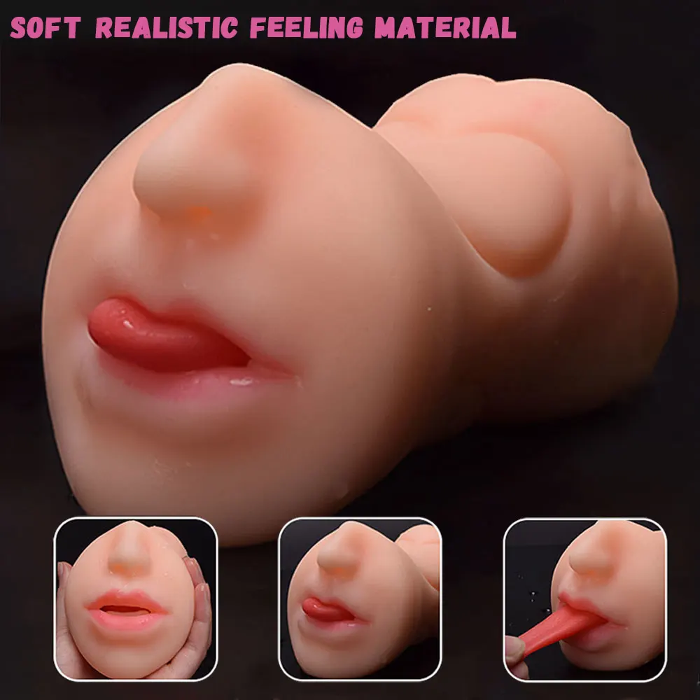 3 IN 1 Sex Toys Masturbation For Men Deep Throat Artificial Real Pussy Oral Male MasturbatorBlowjob Realistic Rubber Vagina