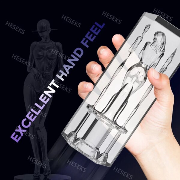Transparent Crystal Male Masturbator Realistic Pocket Pussy Sleeve Blowjob Soft Stretchy Stroker Sex Toys for Men