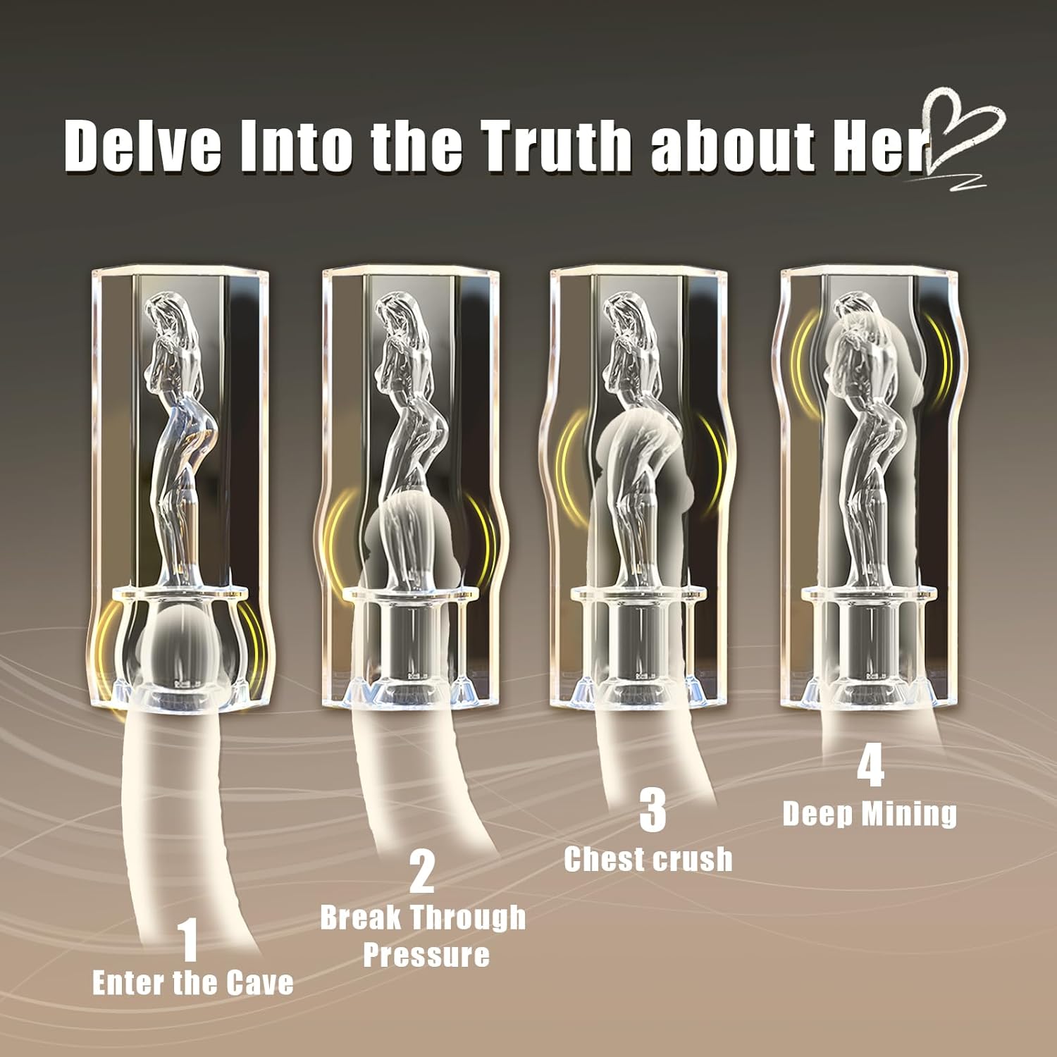 HESEKS Transparent Crystal Male Masturbator Realistic Pocket Pussy Sleeve Blowjob Soft Stretchy Stroker Sex Toys for Men