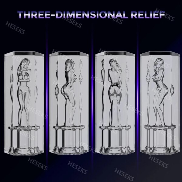 Transparent Crystal Male Masturbator Realistic Pocket Pussy Sleeve Blowjob Soft Stretchy Stroker Sex Toys for Men
