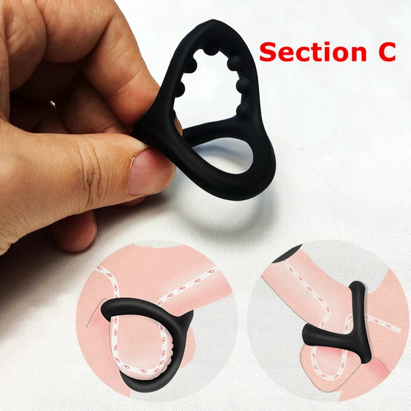 Silicone 4 Holes Penis Ring SM Testicle Bondage Ball Stretcher Cock Cage Semen Lock Dick Enlarger Male Masturbation Sex Supplies