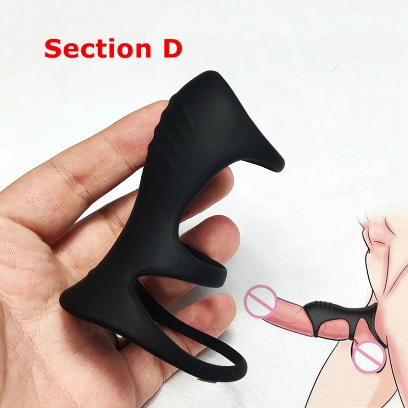 Silicone 4 Holes Penis Ring SM Testicle Bondage Ball Stretcher Cock Cage Semen Lock Dick Enlarger Male Masturbation Sex Supplies