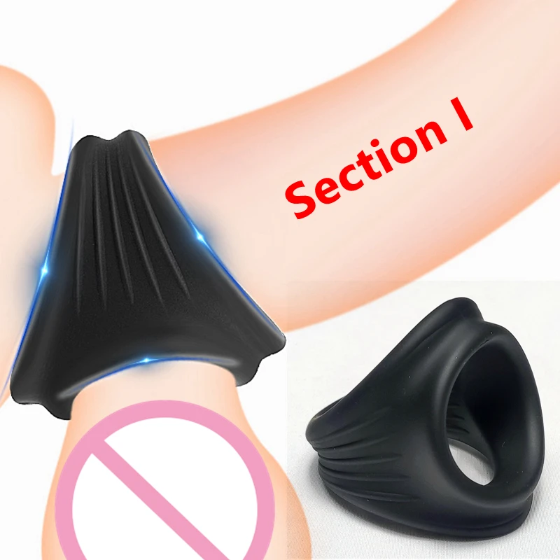 Silicone 4 Holes Penis Ring SM Testicle Bondage Ball Stretcher Cock Cage Semen Lock Dick Enlarger Male Masturbation Sex Supplies