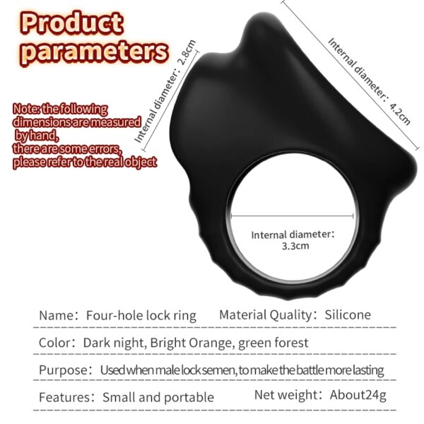Silicone 4 Holes Penis Ring SM Testicle Bondage Ball Stretcher Cock Cage Semen Lock Dick Enlarger Male Masturbation Sex Supplies