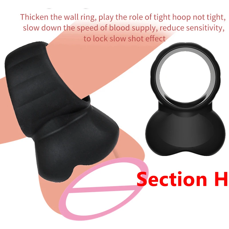 Silicone 4 Holes Penis Ring SM Testicle Bondage Ball Stretcher Cock Cage Semen Lock Dick Enlarger Male Masturbation Sex Supplies