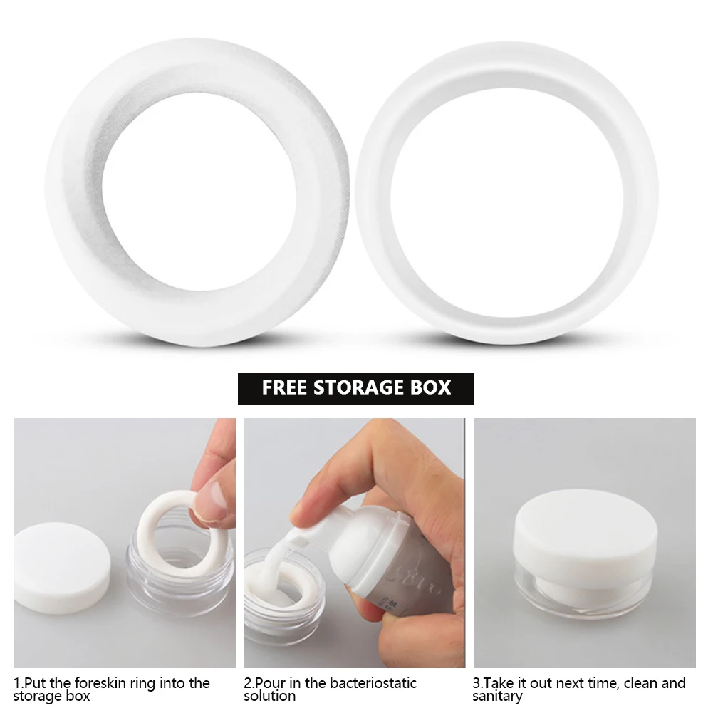 2Pcs Silicone Male Foreskin Corrector Resistance Ring Delay Ejaculation Penis Rings Sex Toys for Men Daily/Night Cock Ring