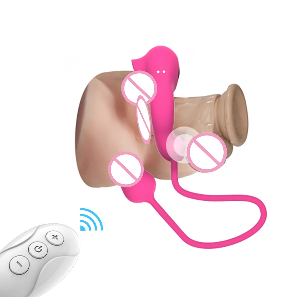 Delayed Ejaculation Vibrating Cock Ring Soft Material Sucking Licking Clit Stimulator Scrotum Penis Massager Sex Toys for Couple