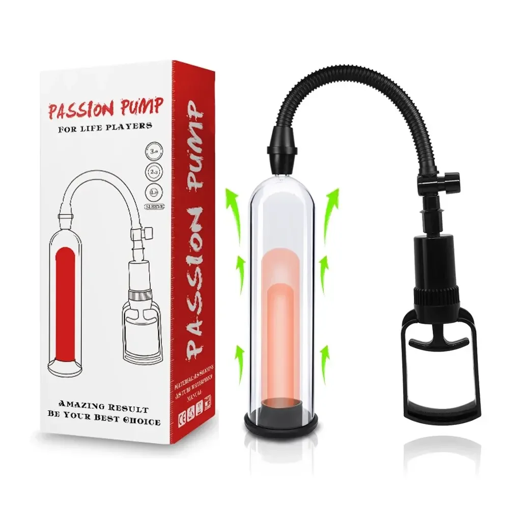 Male Penis Pump Manual Penis Enlarger Enhancement Erection SexToys For Man Vacuum Pump Big Dick Trainer Male Lasting Masturbator