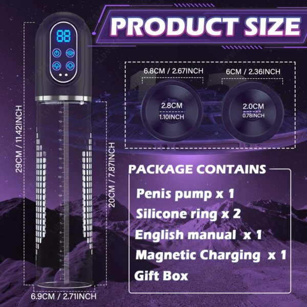 Electric Penis Pump IPX7 Waterproof Adult Sex Toys Dick Enlarger for Men Erection Penis Enlargement Masturbator Sex Toys for Men