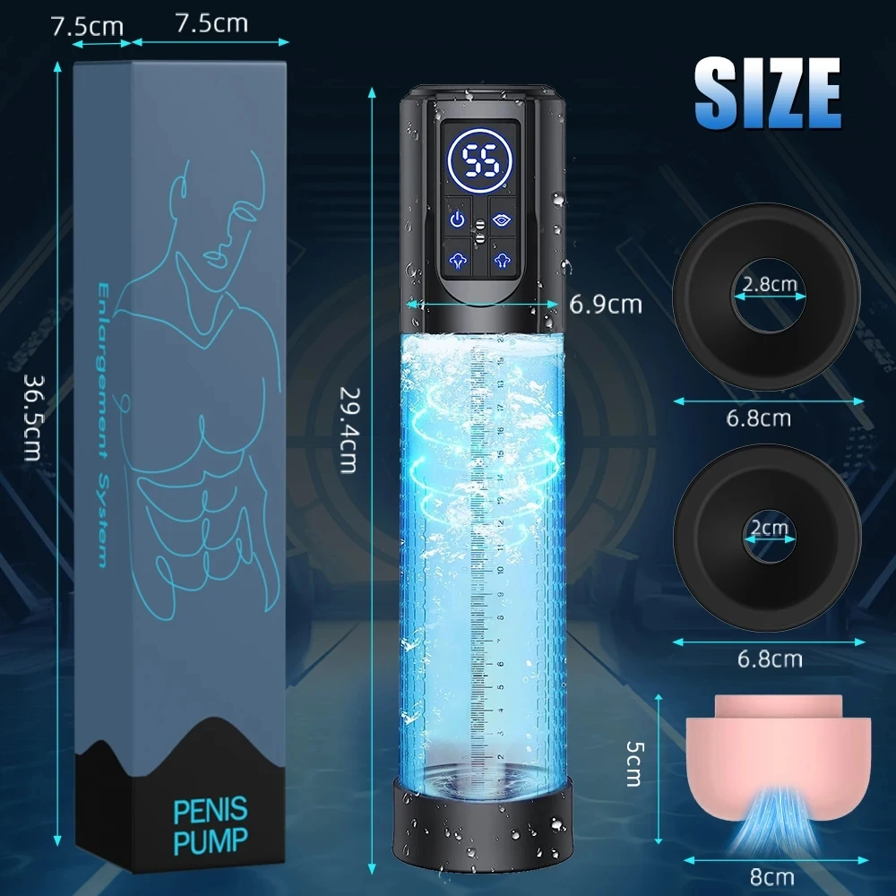 IPX7 Waterproof Electric Penis Pump Sex Toy for Men Masturbator Adult Male Penis Enlargement Vacuum Pump Penile Enhancer Exerci IPX7 Waterproof Electric Penis Pump Sex Toy for Men Masturbator Adult Male Penis Enlargement Vacuum Pump Penile Enhancer Exerci