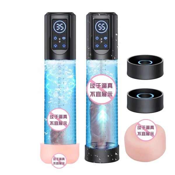 IPX7 Waterproof Electric Penis Pump Sex Toy for Men Masturbator Adult Male Penis Enlargement Vacuum Pump Penile Enhancer  Exerci