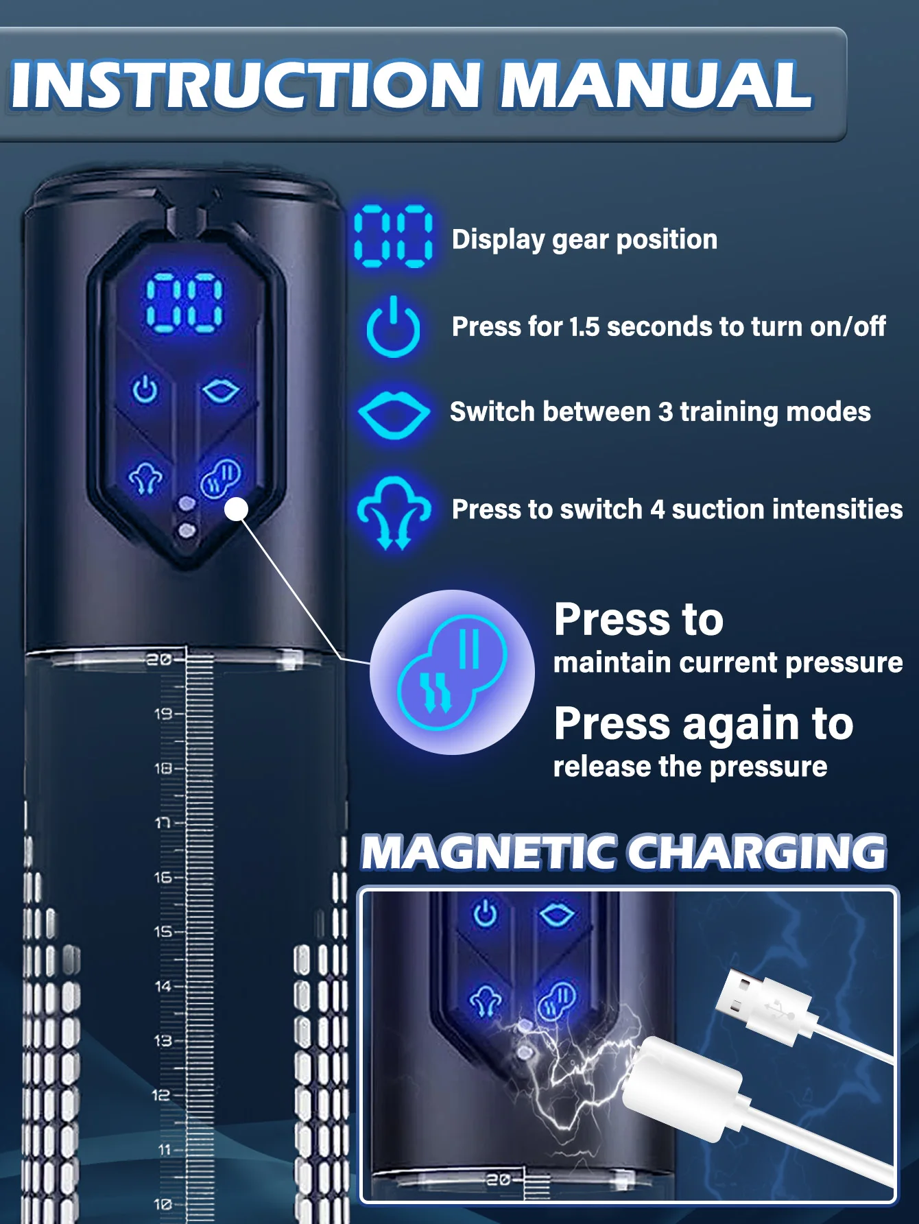 Electric Penis Pump Sex Toys for Men Penis Extension Automatic IPX7 Penis Water Pump Penis Enlargement Dick Erection Penis Train