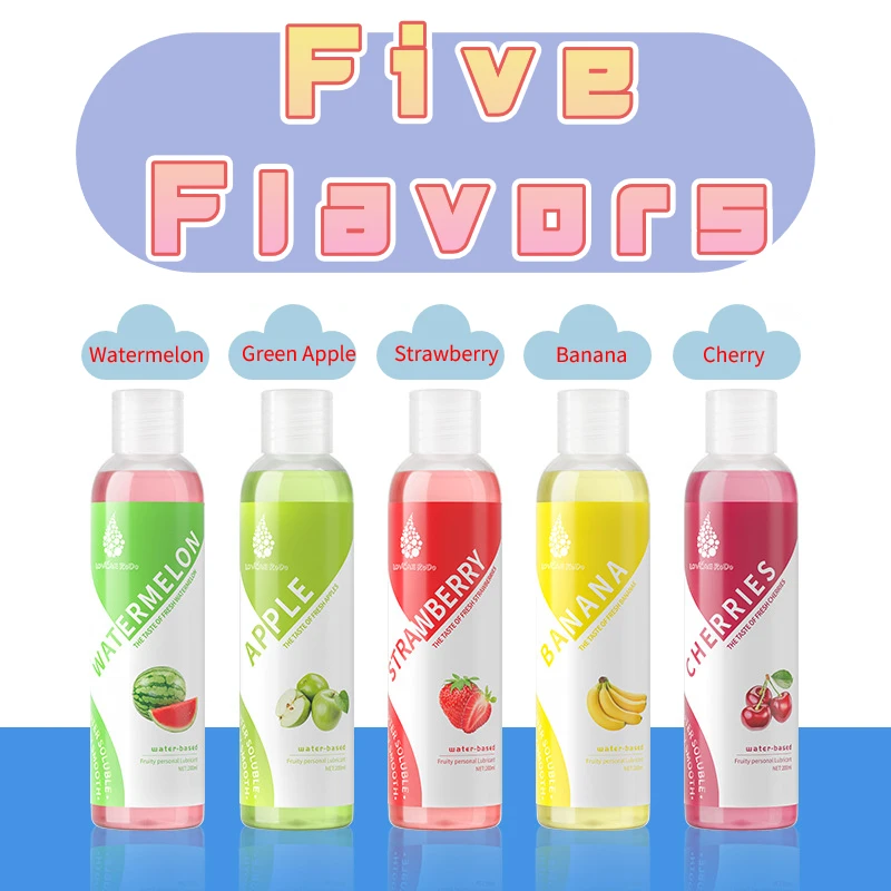 200ML Fruity Flavor Lubricant Water Based Lubricant Gel for Adults Anal Vagina Sex Couple Lube Licking Lubricating Oil Oral Sex