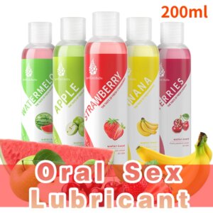200ML Fruity Flavor Lubricant Water Based Lubricant Gel for Adults Anal Vagina Sex Couple Lube Licking Lubricating Oil Oral Sex