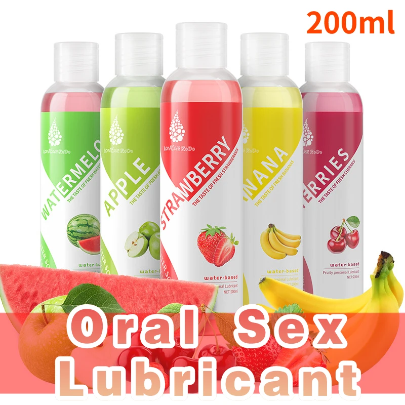 200ML Fruity Flavor Lubricant Water Based Lubricant Gel for Adults Anal Vagina Sex Couple Lube Licking Lubricating Oil Oral Sex