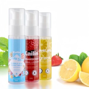 2 Pcs Lubricant 30ml Water-based Strawberry/lemon/mint Flavor Oil Vaginal Anal Gel Adults Product Oral Lube