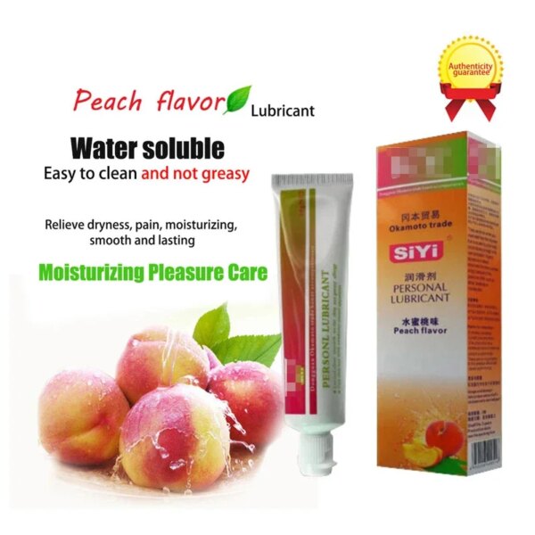 1 PCS 50ML Peach/Strawberry/Apple/Cherry/Lychee Edible Flavor Water Based Lubricant Sex Anal Oral Gel Sex Lube for Couple Adult