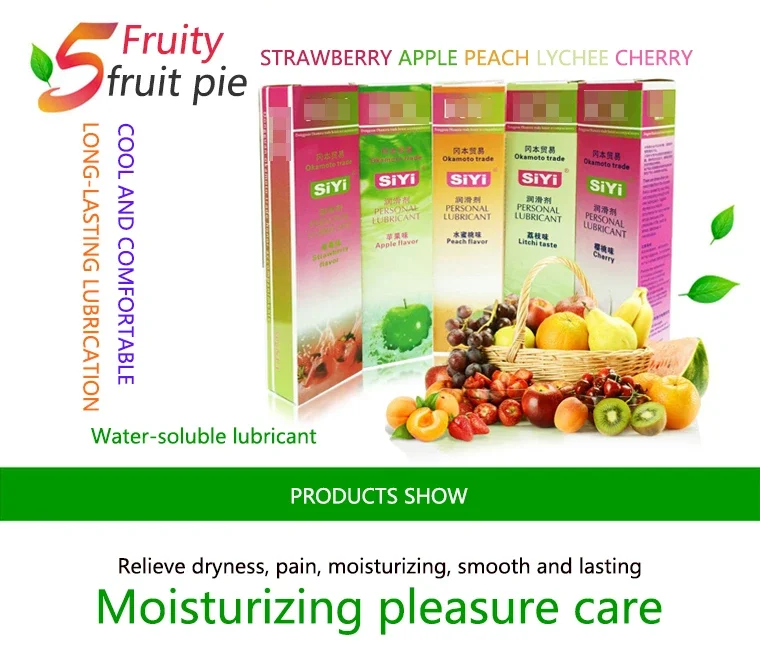1 PCS 50ML Peach/Strawberry/Apple/Cherry/Lychee Edible Flavor Water Based Lubricant Sex Anal Oral Gel Sex Lube for Couple Adult