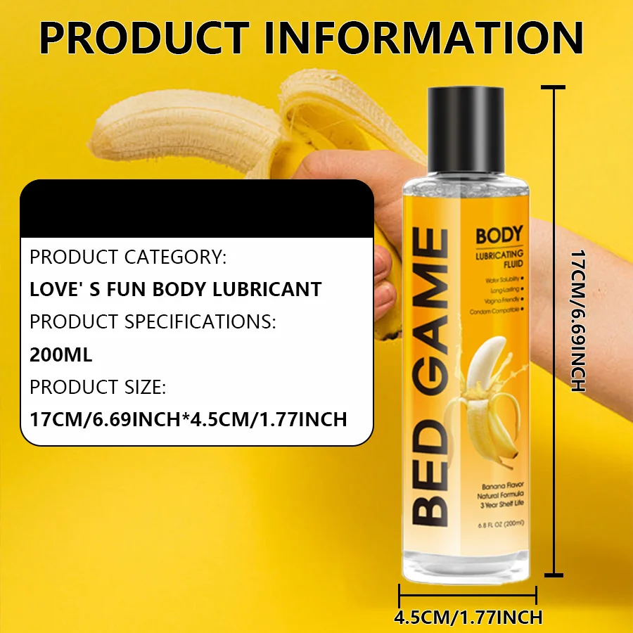 Intimate banana Flavor Lubricant Pleasure Body Erotic Oil Lubricant Adult Sex Supplies flirting for couples 200ml Intimate banana Flavor Lubricant Pleasure Body Erotic Oil Lubricant Adult Sex Supplies flirting for couples 200ml