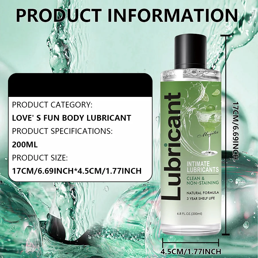 Intimate mojito Flavor Lubricant Pleasure Body Erotic Oil Lubricant Adult Sex Supplies flirting for couples 200ml Intimate mojito Flavor Lubricant Pleasure Body Erotic Oil Lubricant Adult Sex Supplies flirting for couples 200ml