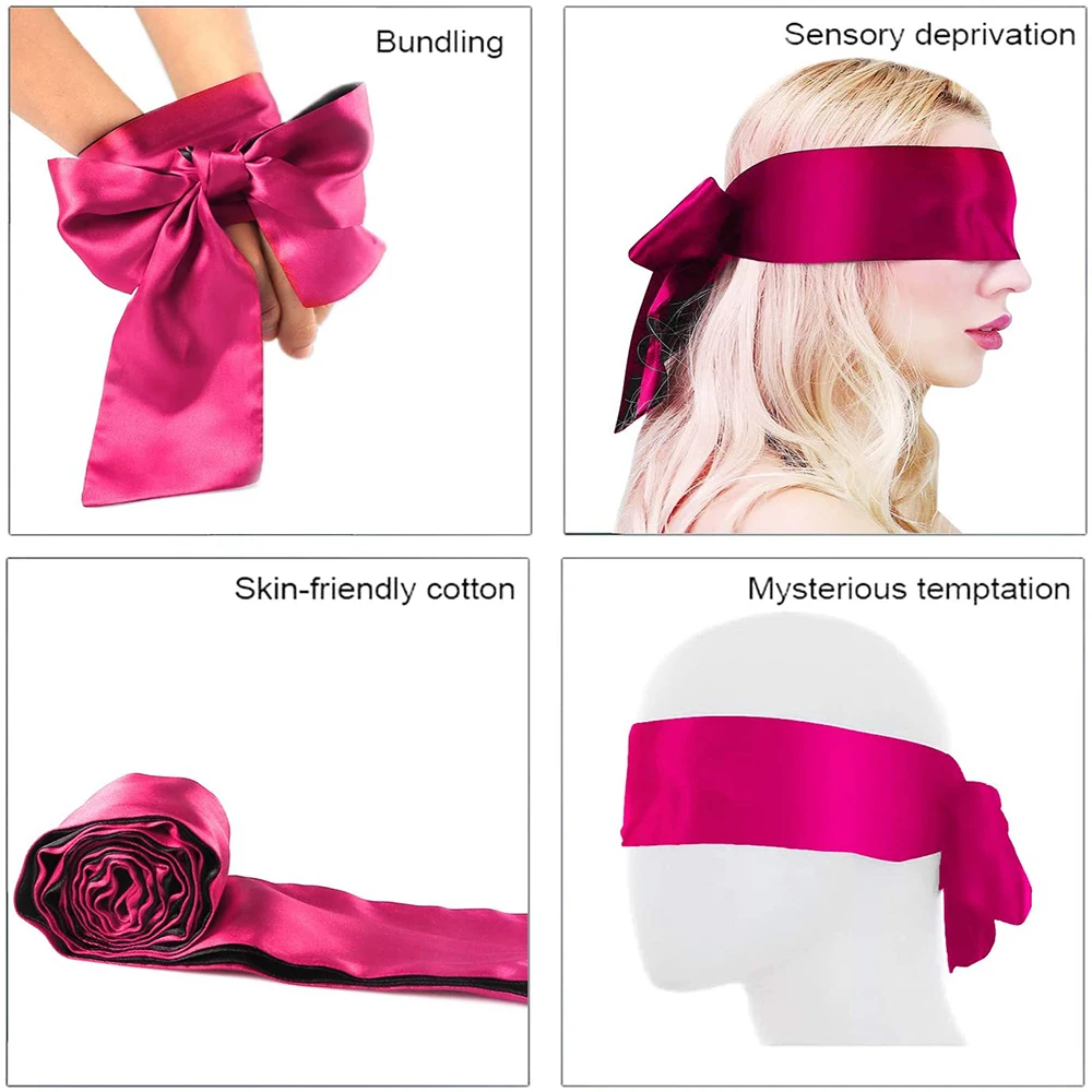 Sexy Lace Eye Mask  Self Bondage Blindfold Handcuff Restraint Flogger Whip Costume Ecstasy Silk Satin Shade Cover Band Ribbon SM
