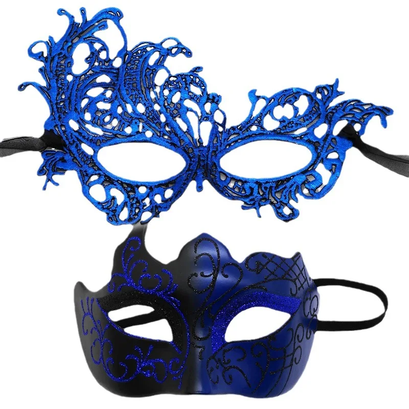 2 Pcs/Set Unisex Blindfold Lace Masks Painted Half Face Mask Thickened Phoenix Lace Eye Mask Party Masquerade Wedding Decoration