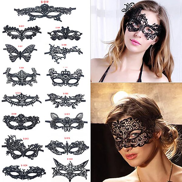 Sexy Mask Blinder Blindfold Erotic Fetish Bdsm Slave Restraint Adult Game Sex Toy Product For Women Lady Black Lace Mask