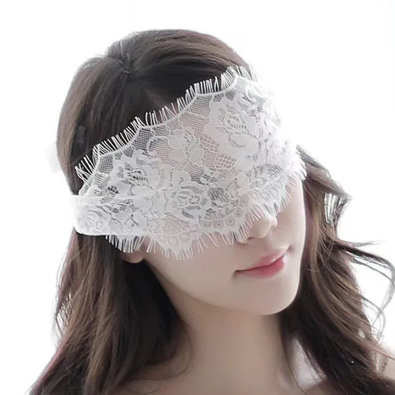 1pcs Lace Eye Mask For Women White Black Hollow-out Patch Blindfolds Adjustable Cosplay Prom Party Props Masks Game Mask