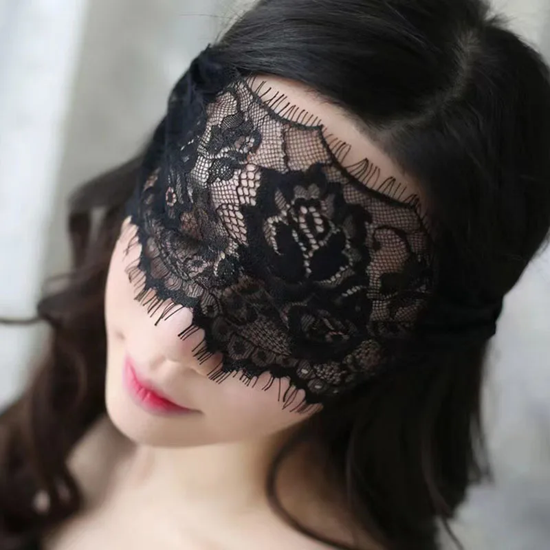 1pcs Lace Eye Mask For Women White Black Hollow-out Patch Blindfolds Adjustable Cosplay Prom Party Props Masks Game Mask