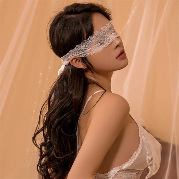 1pcs Lady Sexy Lace Eye Mask Female Headwear Blindfolded Black White Hollow Out Patch Women Lace Cosplay Prom Party Props