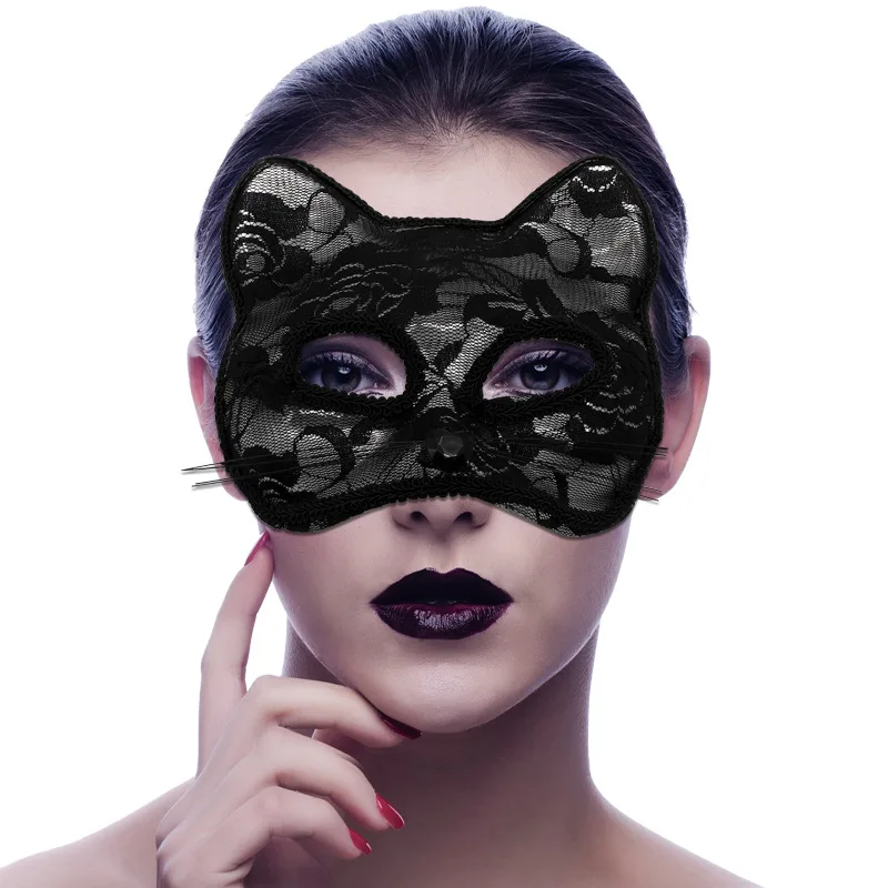 Halloween Cosplay Sexy Fox Mask Lace Eye Mask Animal Mask Half Face Women Sexy Cat Mask For Couple Masquerade Ball Party Game