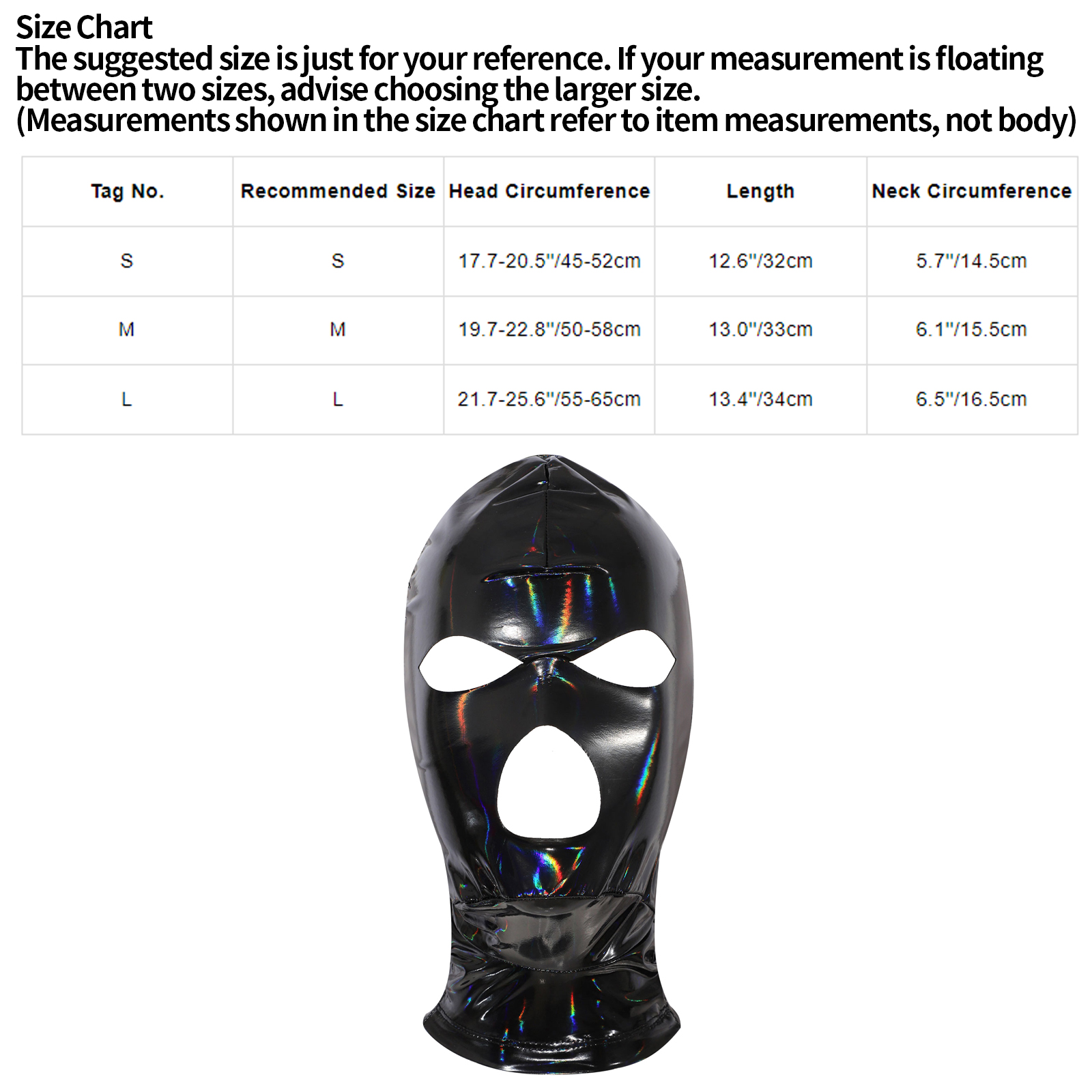 Adult Nightclub Full Cover Latex Hood Masks 3-Hole Open Eyes Cutout Back Zipper Hood Fancy Gradient Balaclava Headgear Costume