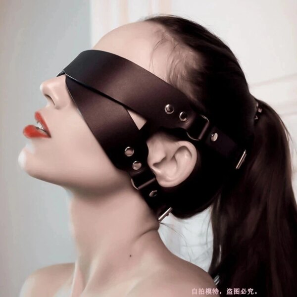 Sexy Mask For Face Women PU Leather Goth Harness Cosplay Anime Eye Mask Masquerade Party Festival Halloween Costume Fun Prop